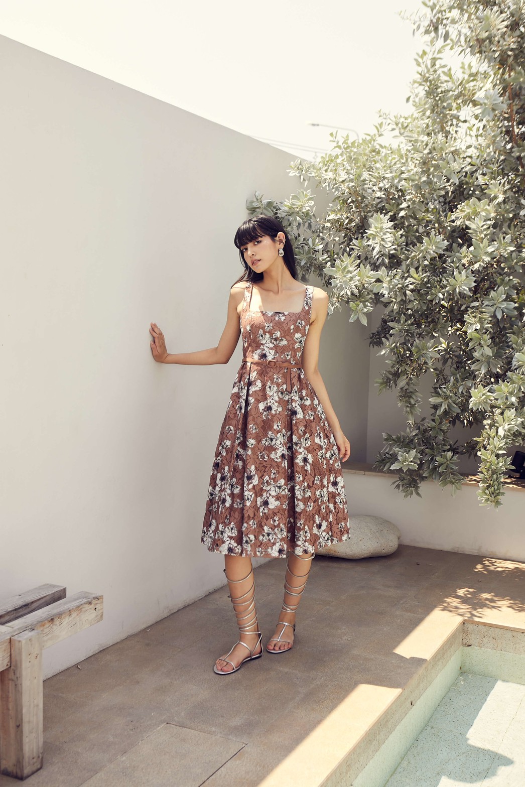 Teresa Dress in Brown Lace